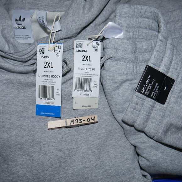 Adidas Originals 2 PC Sweatsuit Men's Size 2XL Fleece 3 Stripe Tracksuit NWT - Picture 13 of 13